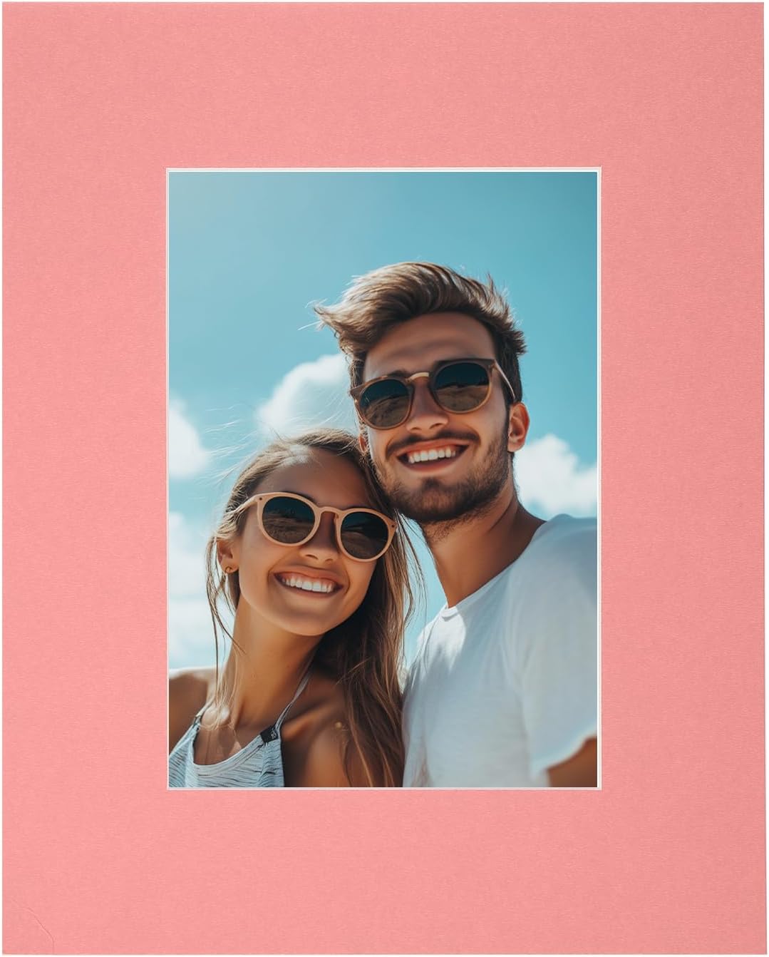 Picture Mats, 8 x 10 for 5 x 7 Pictures Acid Free White Core Bevel Cut Frame Mattes for Display Art Measuring, Pink