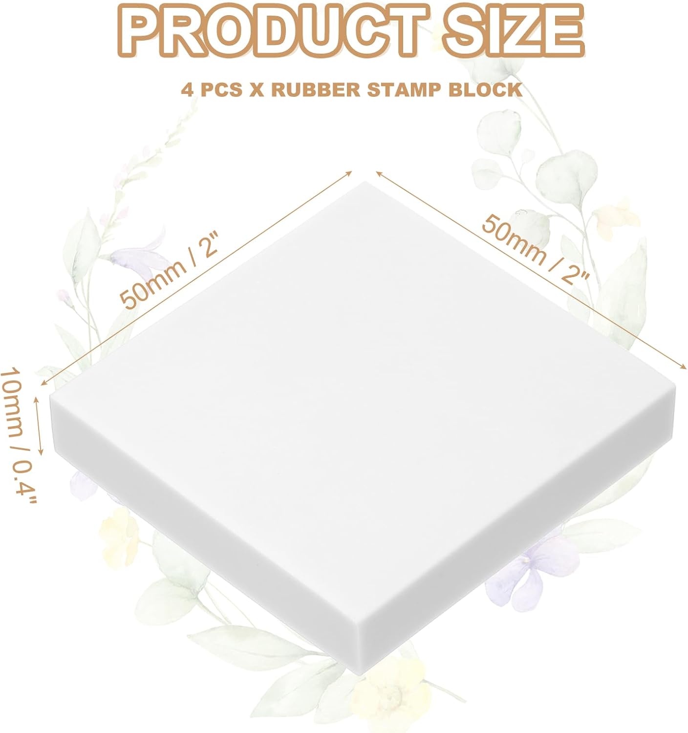 PATIKIL 4Pcs 2X2" Rubber Carving Blocks, Soft Linoleum Art Carving Block Square Crafts Stamp Making for Printmaking Stamps Carving Supplies, White