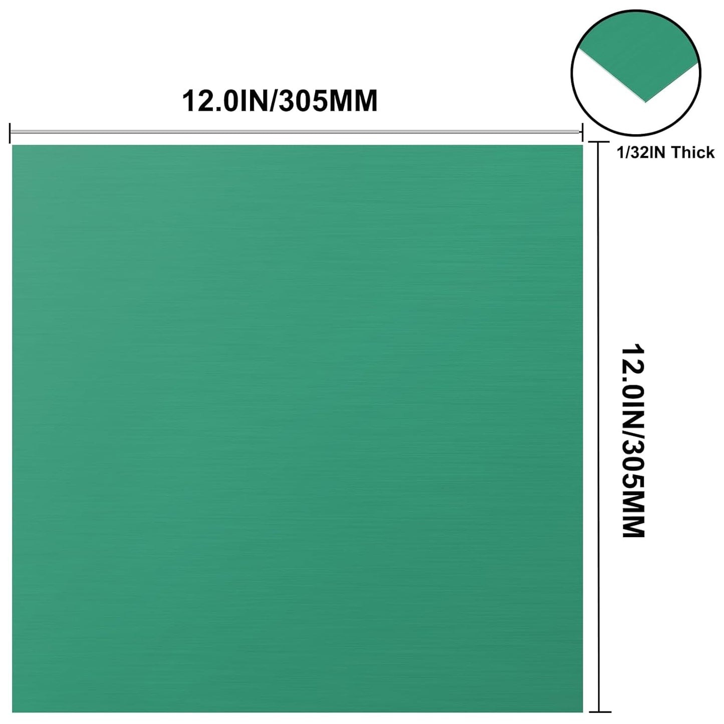 Anodized Aluminum Sheet Metal 12 x 12 x 1/32 Inch Green Anodized Aluminum Metal Plates Engraving Blanks for Laser Engraving, 0.8MM Thin Decorative Aluminum Metal Sheets for Crafting, House Decoration