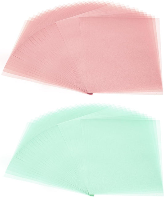 PATIKIL 60 Sheets Vellum Paper 8.5x11inches, Printable Translucent Paper 100GSM Colored for Invitations Laser Inkjet Printing Card Making Crafting Wedding Tracing, Light Blue/Pink