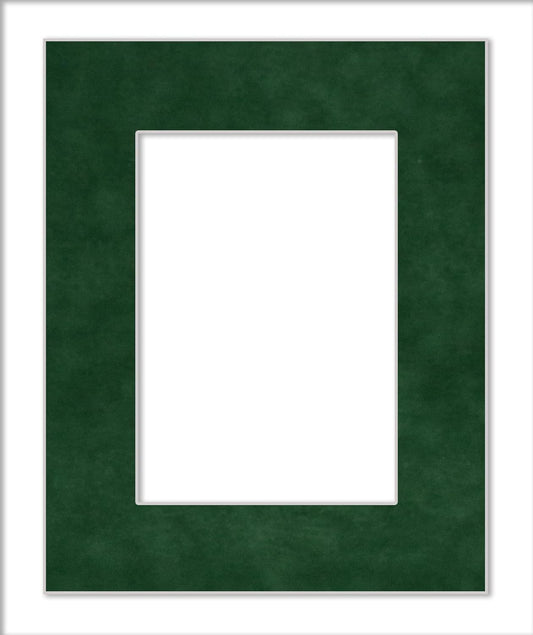 Poster Palooza 11x14 Mat Bevel Cut for 8.5x11 Photos - Acid Free Green Suede Precut Matboard - For Pictures, Photos, Framing - 4-ply Thickness