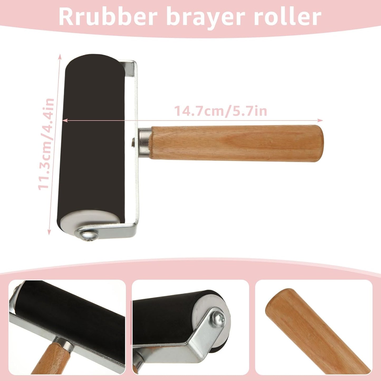 10 Pack Rubber Stamp Making Kit - Block Printing Kit，Linoleum Carving Tools with 8 Type Blades, 8 Pcs Pink Rubber Carving Block and Rubber Brayer Roller