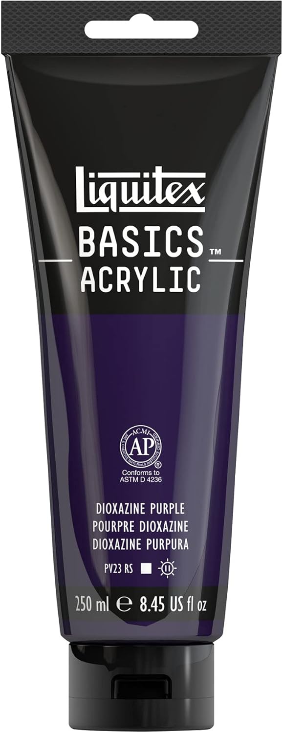 Liquitex BASICS Acrylic Paint, 250ml (8.5-oz) Tube, Dioxazine Purple