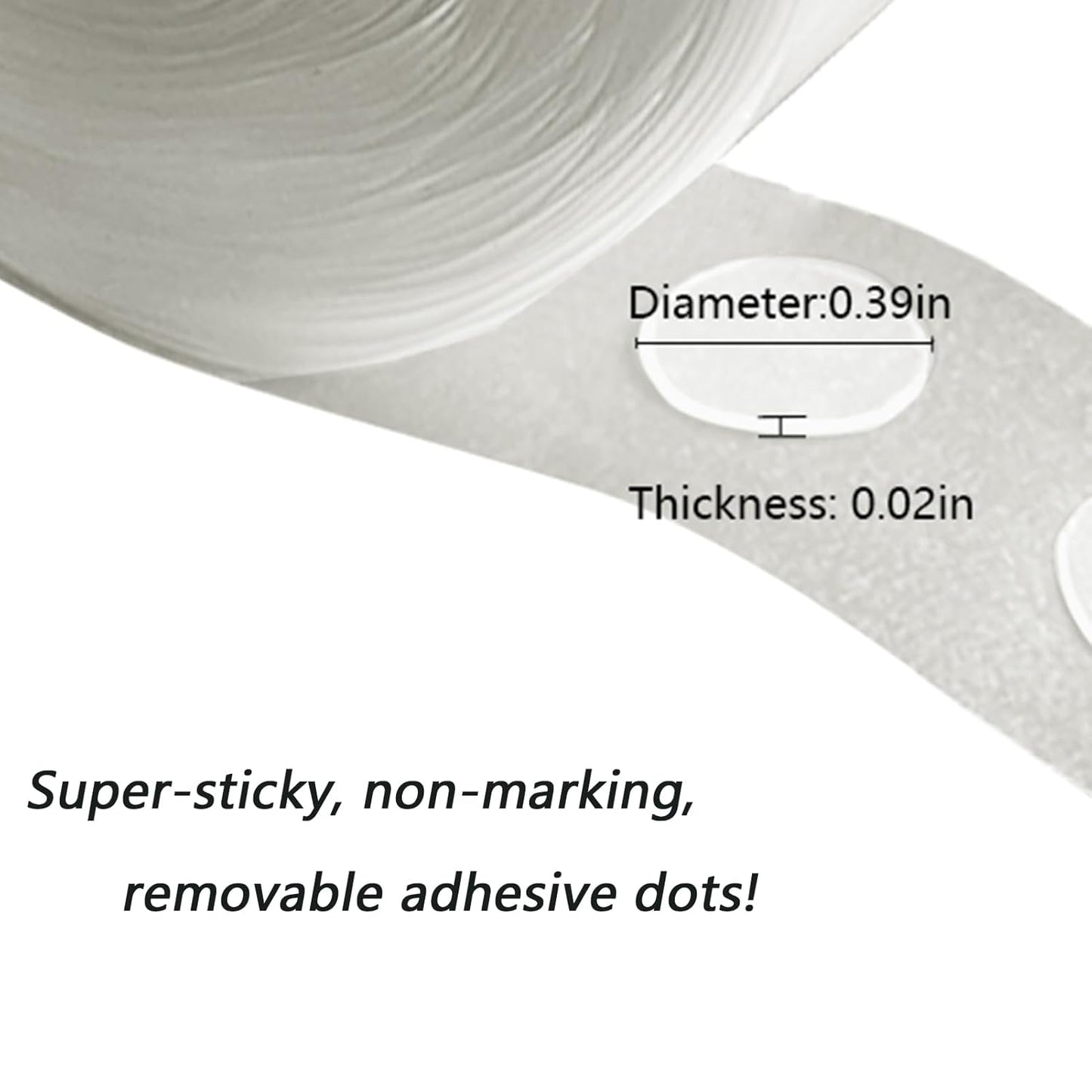 Two-Sided Adhesive Dots for Crafts, Balloons, Holiday Party Decorations, Clean Removable Non-Marking (100pc, Diameter :0.4IN)