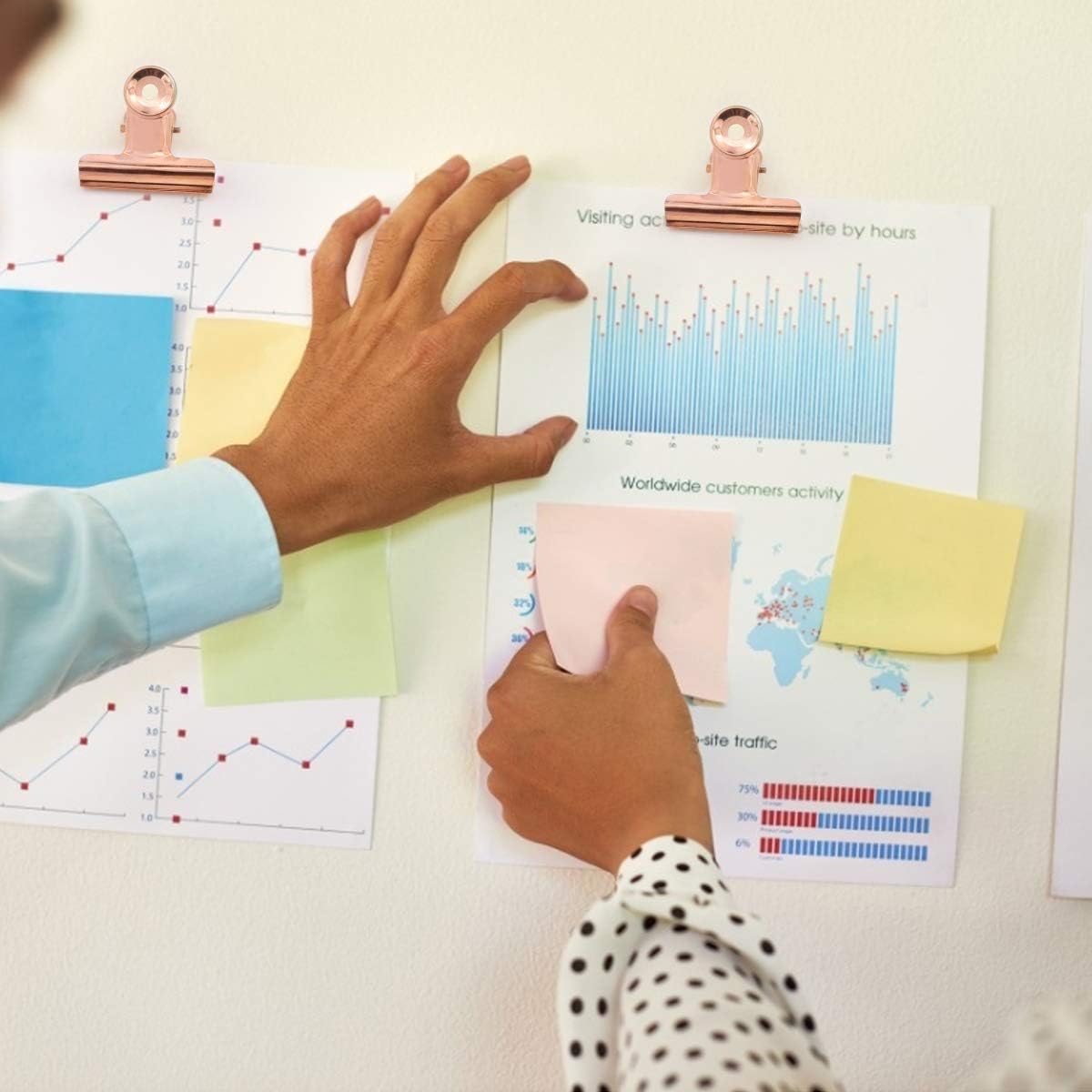 Coideal Bulldog Paper Clips Rose Gold, 20 Pcs 2 Inch Large Metal Binder Hinge Clip for Office, Food Bags, Pictures Photos, Art Crafts (50 mm)