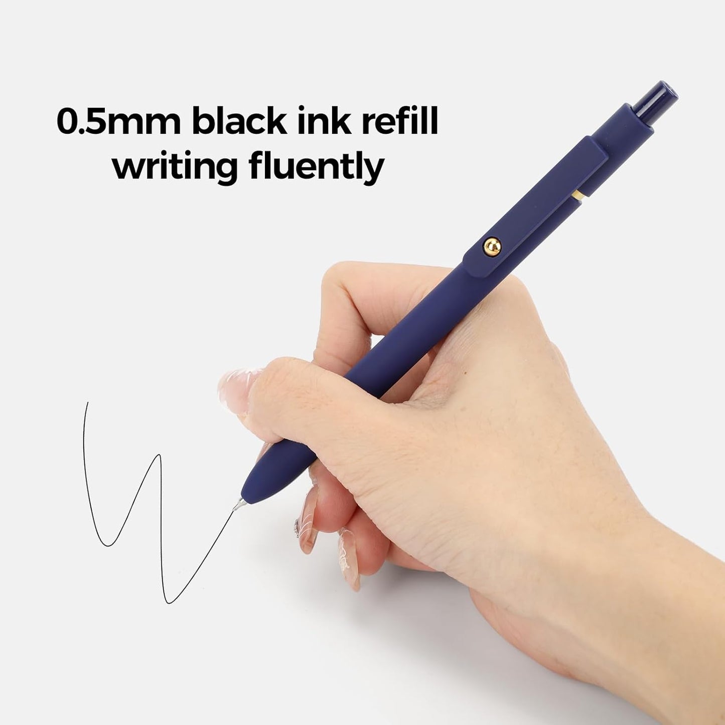 Ddaowanx Gel Pens, 6 Pcs 0.5mm Quick Dry Black Ink Pens Fine Point Smooth Writing Pens, Office Desk Accessories for Women(6 Pcs Vintage-Black Ink)