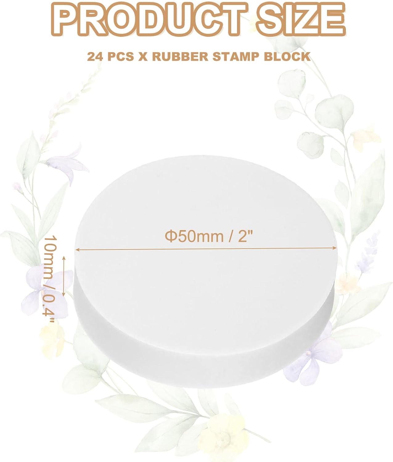 PATIKIL 24Pcs 2" Rubber Carving Blocks, Soft Linoleum Art Carving Block Round Crafts Stamp Making for Printmaking Stamps Carving Supplies, White