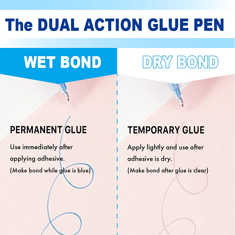 Zig Kuretake 2 Way Glue Stick Pen, Board Tip,15mm Tip, AP-Certified, Made in Japan