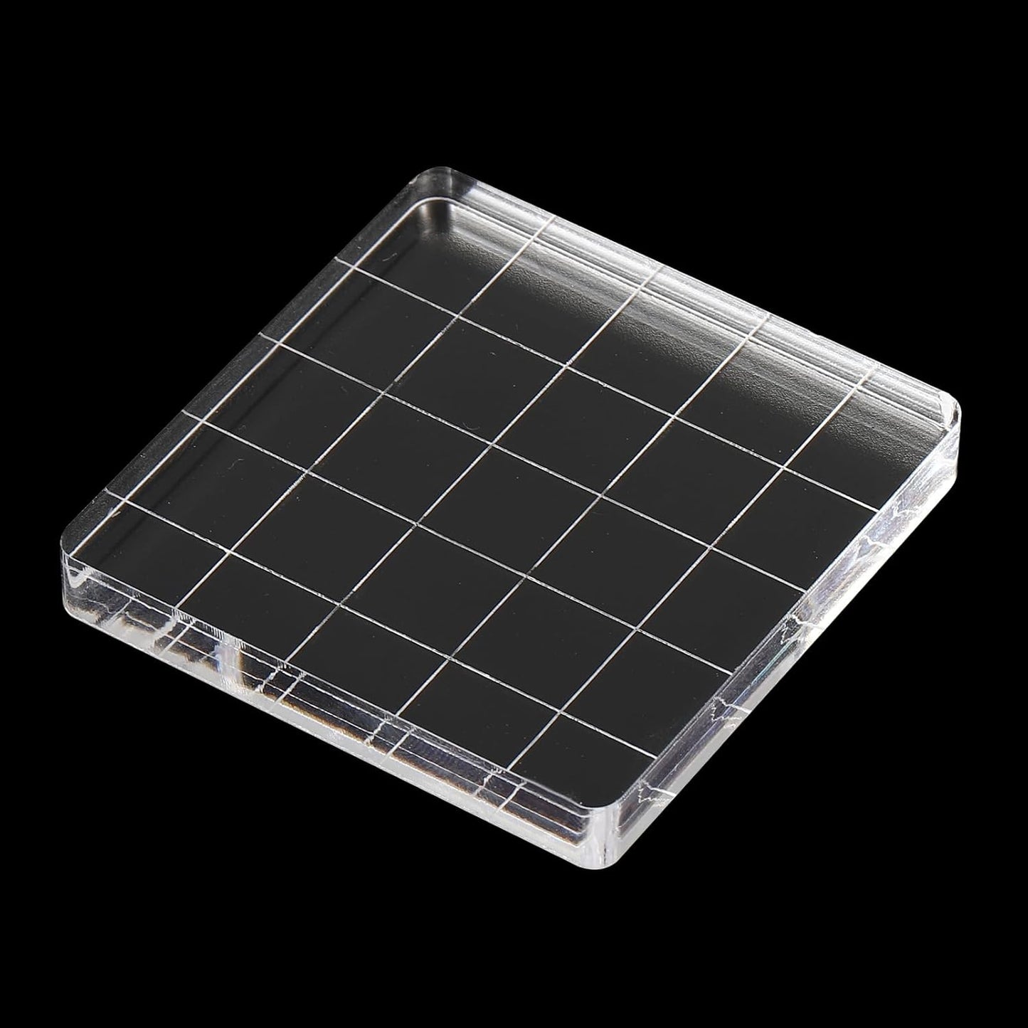 PATIKIL 2"x2" Acrylic Stamp Block, 6Pcs Clear Stamping Block with Grid Lines Decorative Mounting Blocks Square for Scrapbooking DIY Crafts Card Making