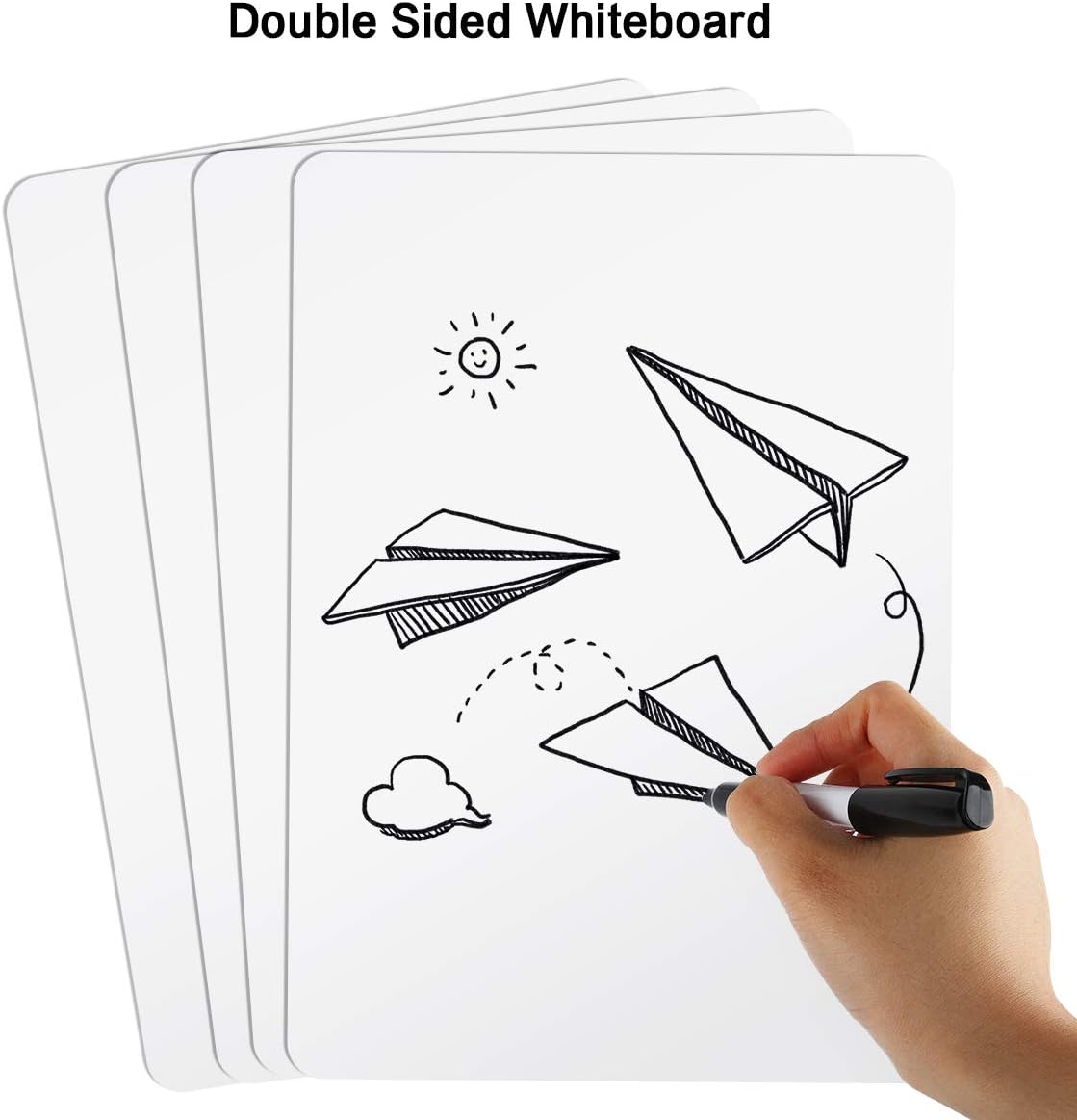 Dry Erase Lapboards, HERKKA 35 Pack Double Sided Dry Erase Lap Boards 9 x 12.5 Inch, 35 Markers, 35 Erasers, Small Dry Erase Boards for Students Classroom Teacher Supplies