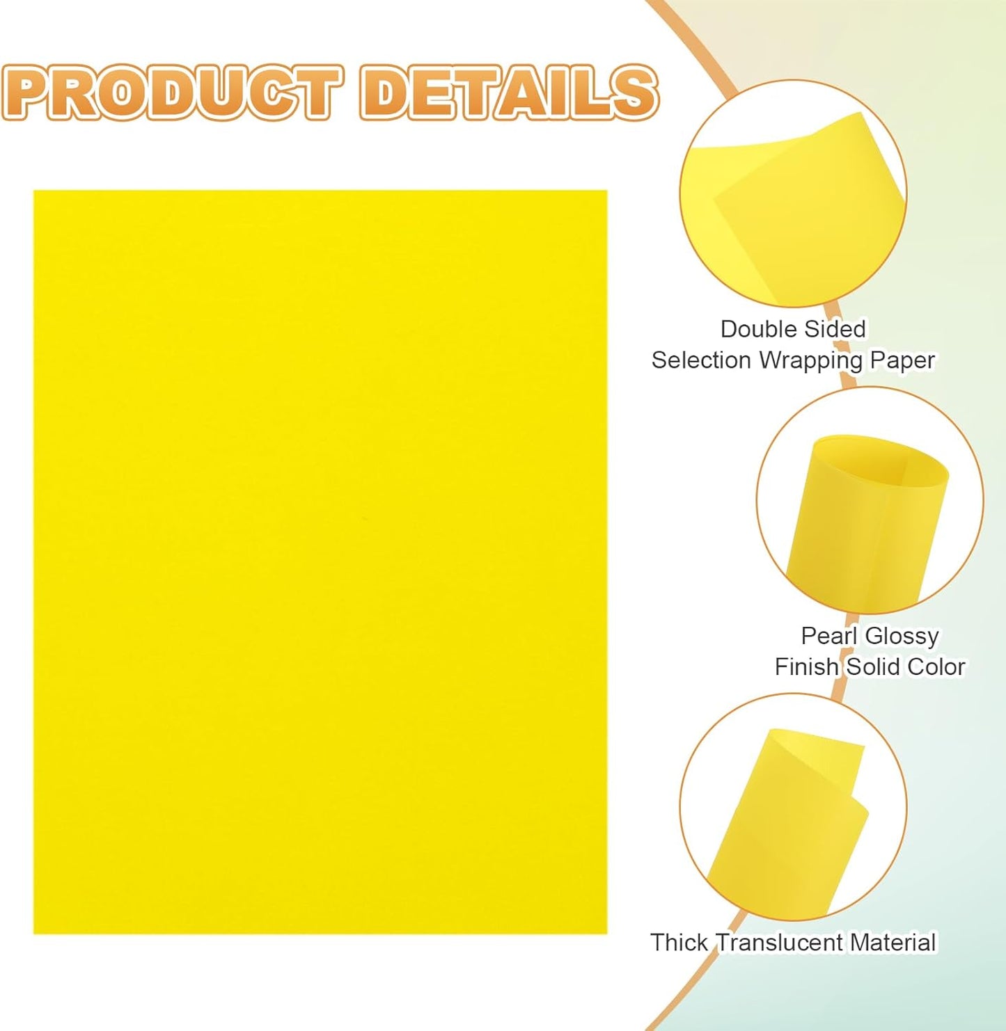 MECCANIXITY 60 Sheet Colored Vellum Paper 8.5" x 11", 100gsm Translucent Printable Vellum Sheets for Printing Wedding Invitations Inkjet Laser Printer, Yellow