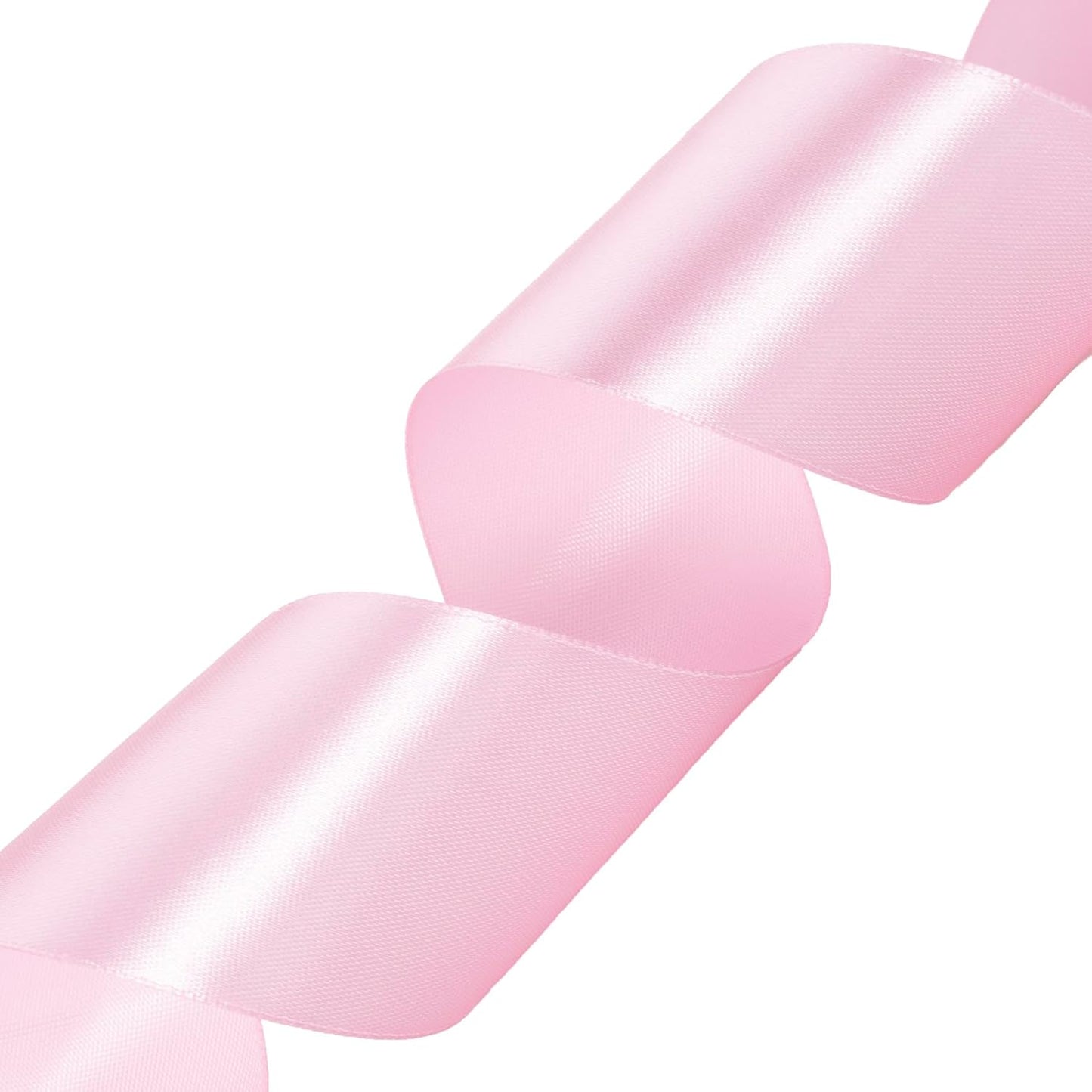 2 Inch Pink Solid Satin Ribbon, 50 Yards Craft Fabric Ribbon for Gift Wrapping Floral Bouquets Wedding Party Decoration