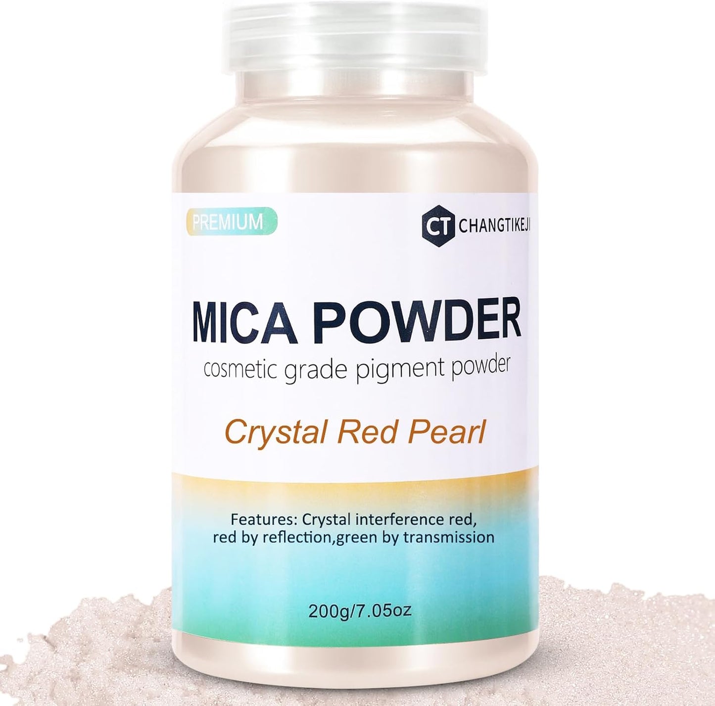 Mica Powder,7.05OZ（200g）,Crystal Red Pearl Mica Powder Pigment for Epoxy Resin，Lip Gloss，Car Paint，Dye，Soap Making，Nail Polish,Epoxy Resin,Candle Making,Bath Bombs