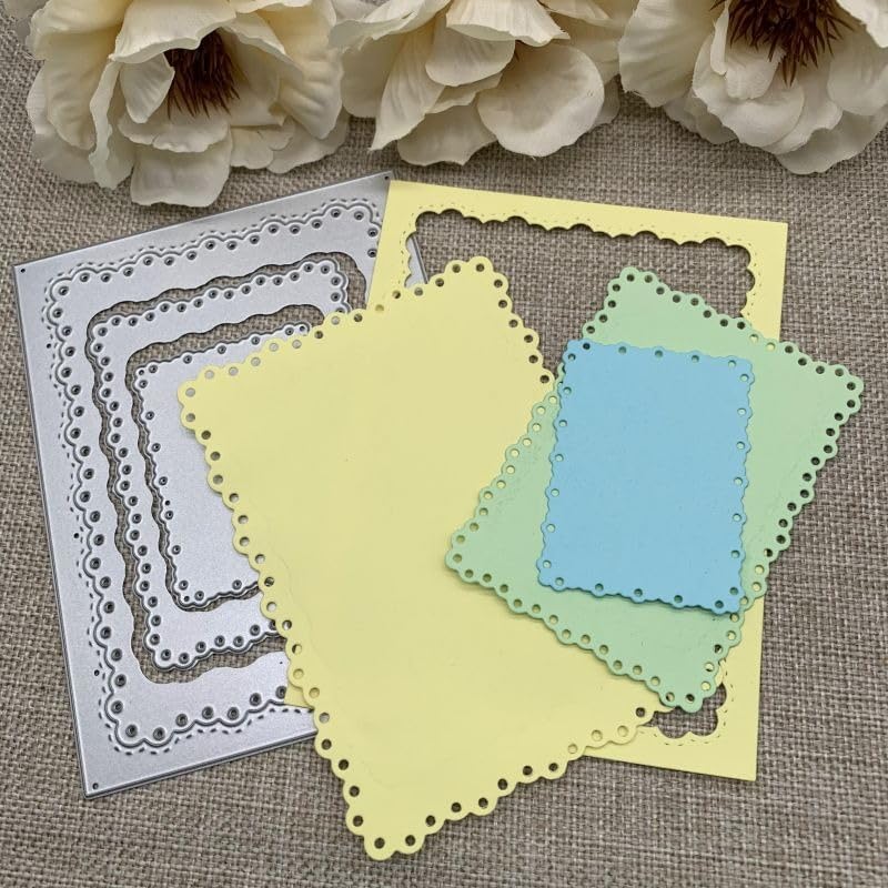 Lapoo Flowers Metal Cutting Die for Scrapbooking - Durable, Cut Stencils for DIY Scrapbook Photo Album Decorative Paper Card, Card Making Supplies, Embossing (Multiple Polka-Dot Boxes 5.2 x 4 in)