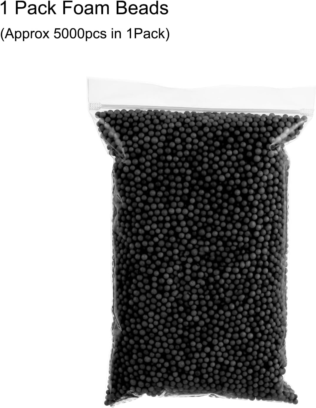 MECCANIXITY Foam Beads Foam Balls 4-6mm for Wedding and Party Decorations, Tiny Packing Balls, Arts DIY Crafts Supplies (Black,1 Pack Approx 5000pcs)