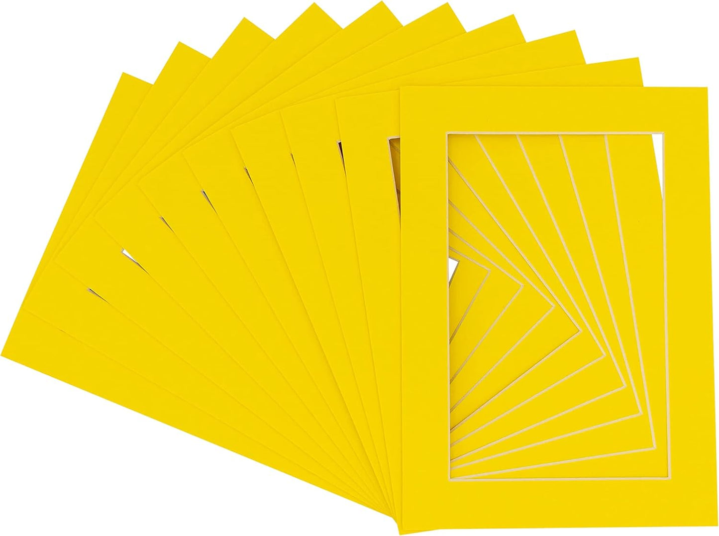 11x14 Mat for 8.5x11 Photo - Precut Yellow Picture Matboard for Frames Measuring 11 x 14 Inches - Bevel Cut Matte to Display Art Measuring 8.5 x 11 Inches - Acid Free Pack of TEN MATS