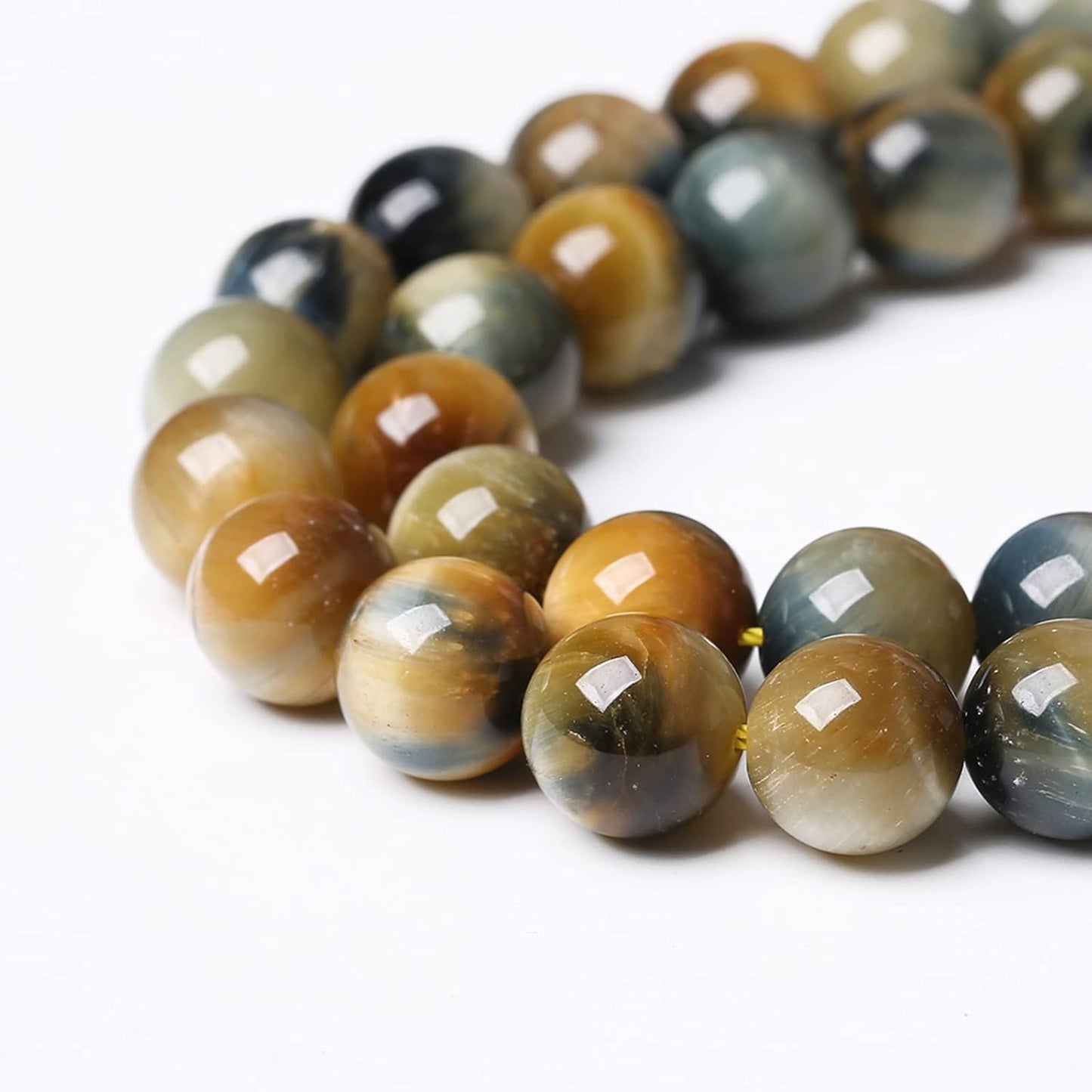 120Pcs 6mm AAAAA Tiger Eye Beads for Jewelry Making - Natural Stone Semi Precious Round Smooth Gemstones - Loose Spacer Beads - 32" 2 Strands