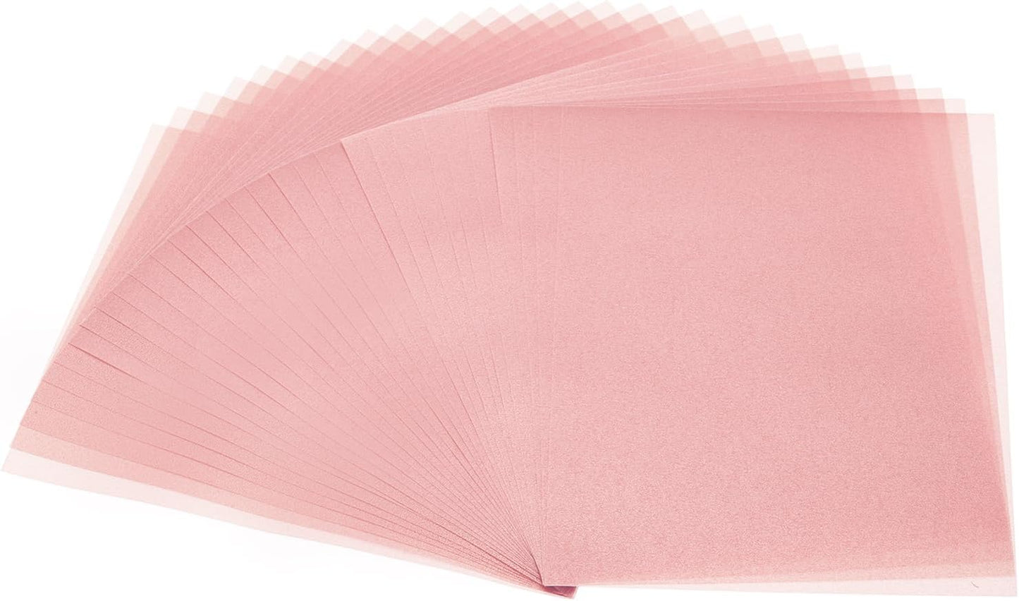 PATIKIL 30 Sheets Vellum Paper 8.5x11inches, Printable Translucent Paper 100GSM Colored for Invitations Laser Inkjet Printing Card Making Crafting Wedding Tracing, Pink