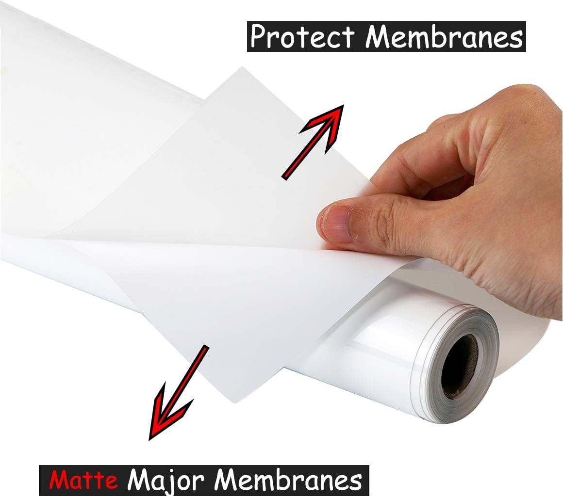 Guangyintong Heat Transfer Vinyl HTV Rolls, 12" x 12ft White Iron-on for T-Shirts, Matte Surface HTV for All Cutter Machines, Easy to Cut & Weed for DIY Design