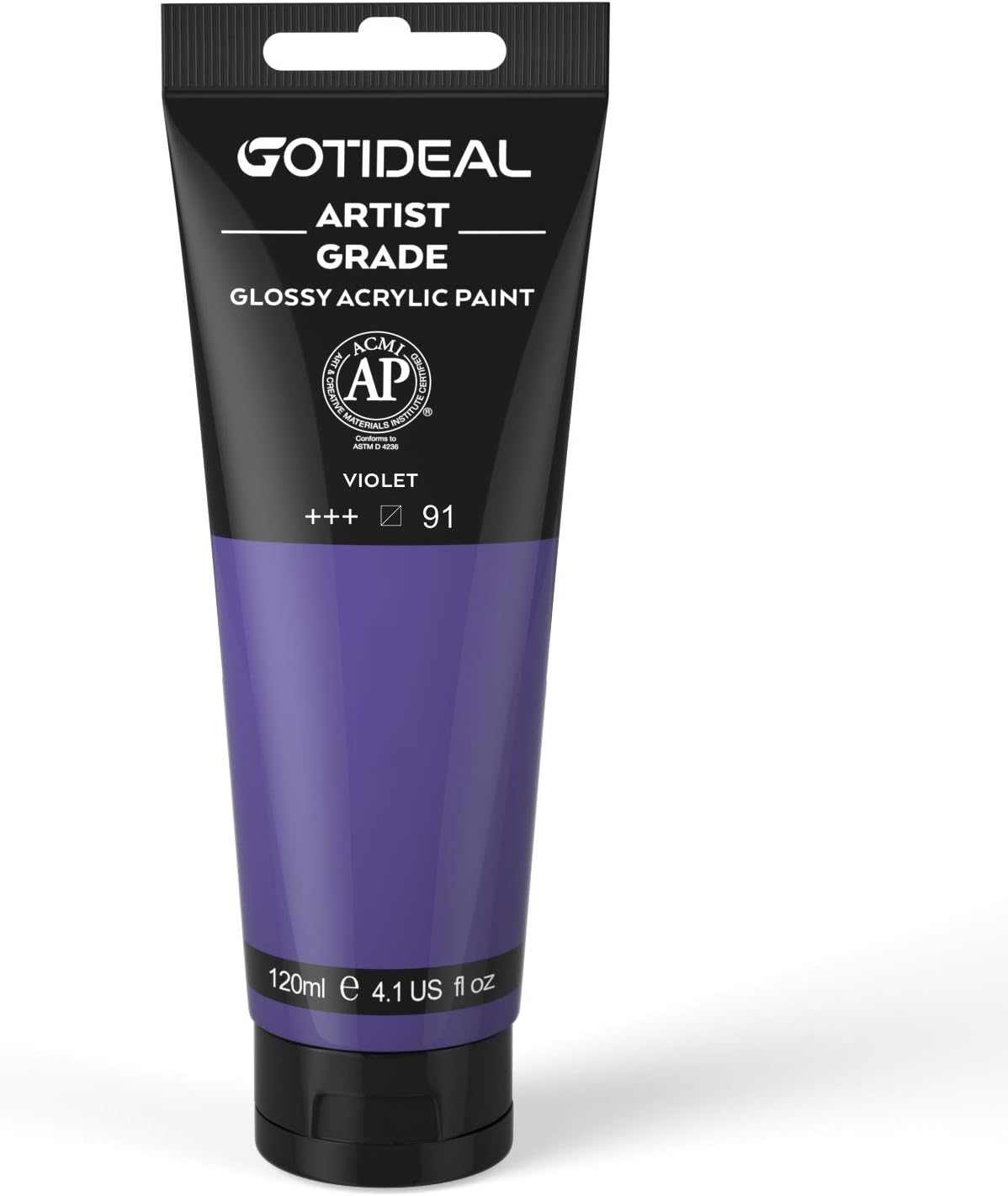 GOTIDEAL Acrylic Paint Violet Tubes(120ml, 4.1 oz) Non Toxic Non Fading,Rich Pigments for Painters, Adults & Kids, Ideal for Canvas Wood Clay Fabric Ceramic Craft Supplies (Violet)