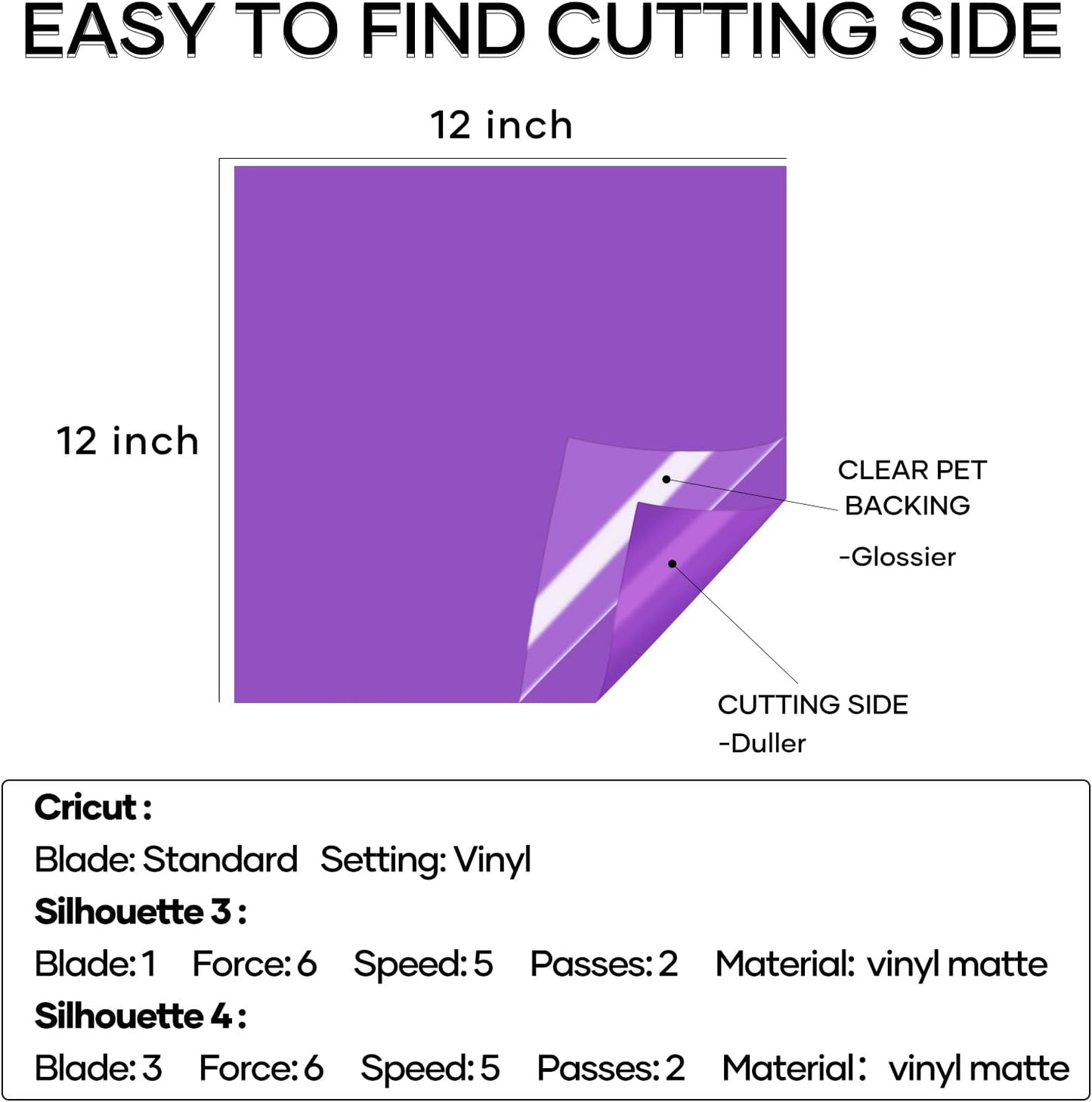 HTVRONT Permanent Adhesive Vinyl Sheets for Cutting Machine, 40 Sheets 12" x 12" Permanent Vinyl Bundle for Cups, Decals, Craft Projects