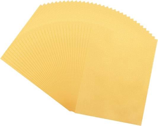 MECCANIXITY 60 Sheet Colored Vellum Paper 8.5" x 11", 100gsm Translucent Printable Vellum Sheets for Printing Wedding Invitations Inkjet Laser Printer, Bright Gold