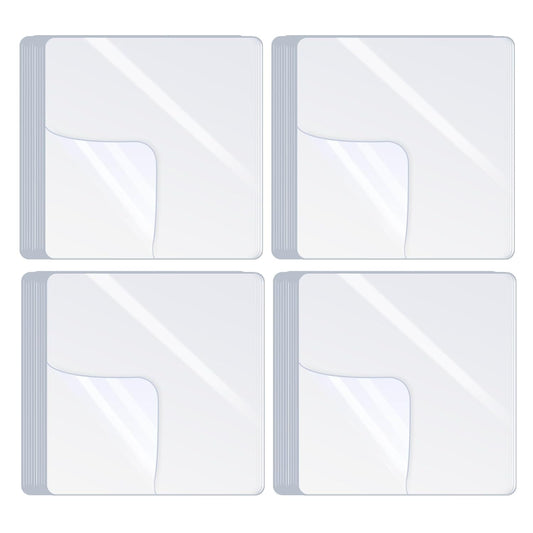 80PCS Premium Double Sided Mounting Squares Clear Tape,Heavy Duty Adhesive Pads for Pictures,Poster Hanging Strips - Strong Sticky Tack,Waterproof Adhesive for Shower,Wall Patch,Sticky Pads