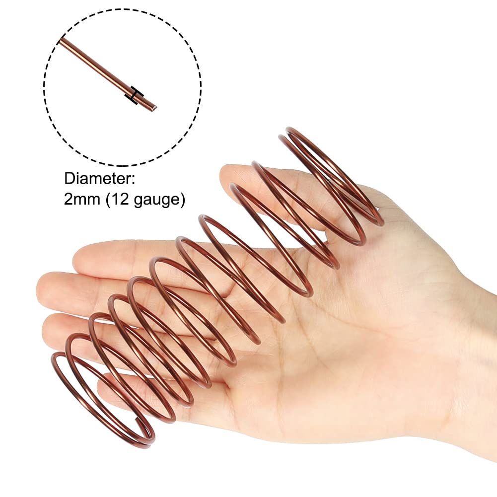 Tenn Well 12 Gauge Aluminum Wire, 100 Feet 2mm Bendable Craft Wire for Bonsai Training, Floral Making, Sculpting, Armature, Jewelry Making (Bronze)