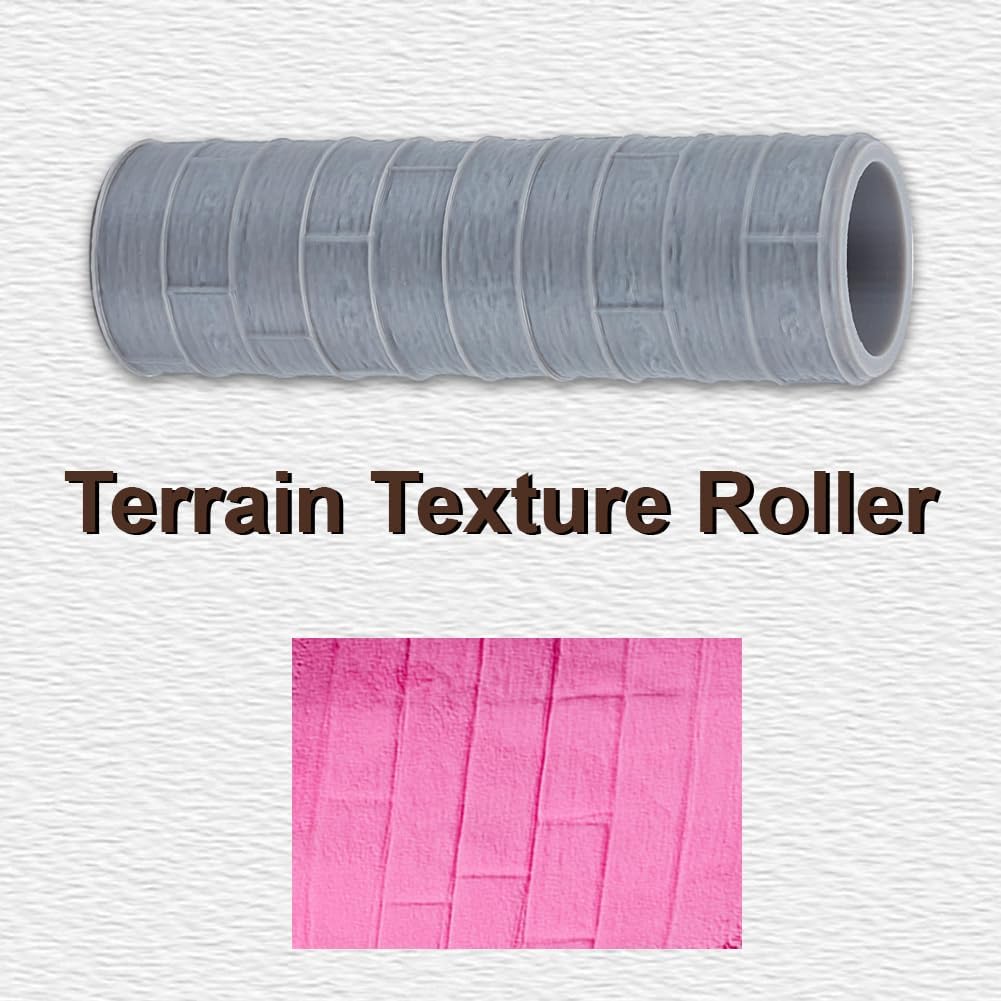 Topography Texture Roller Large Brick Clay Texture Rollers Rectangle DIY Embossing Pottery Decortive Tool for Pathfinder, PRG, Miniatures, Tabletop Board Game Topography Accessory