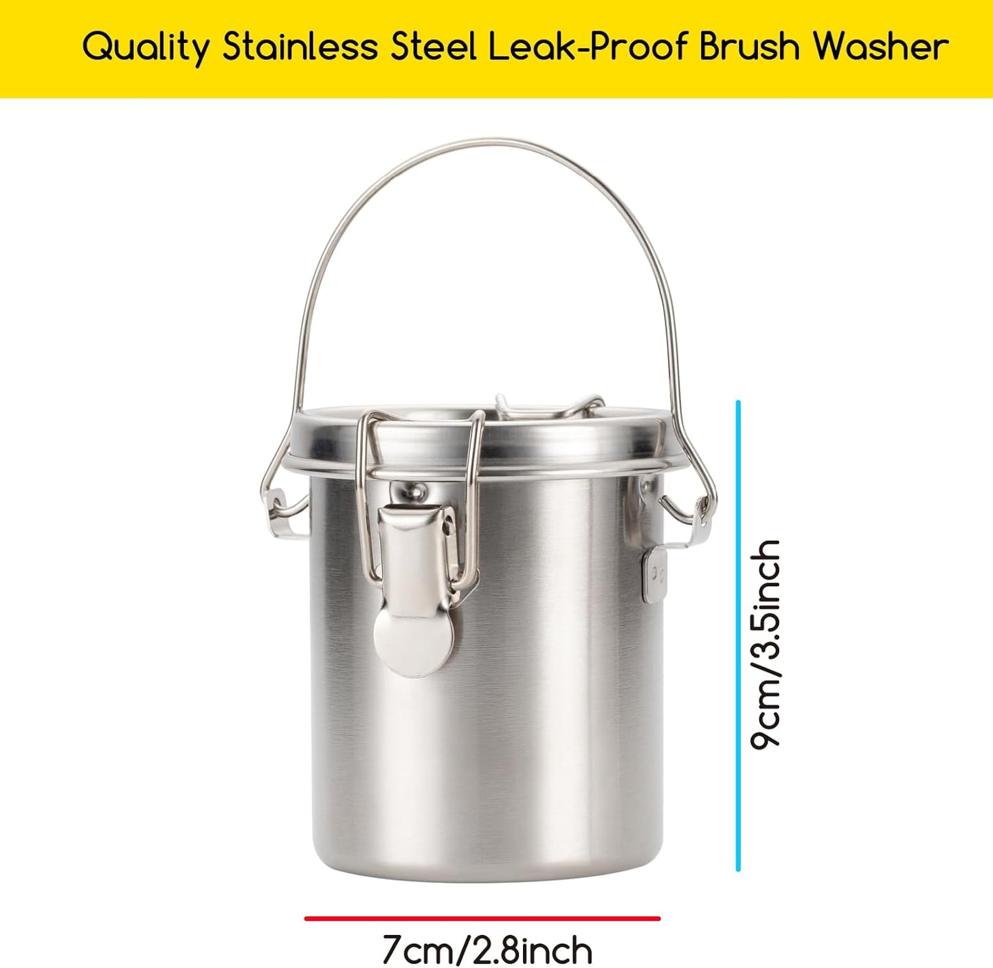 MEEDEN Portable Paint Brush Washer: Airtight Stainless Steel Artist Brush Cleaner for Oil & Acrylic Painting - Small