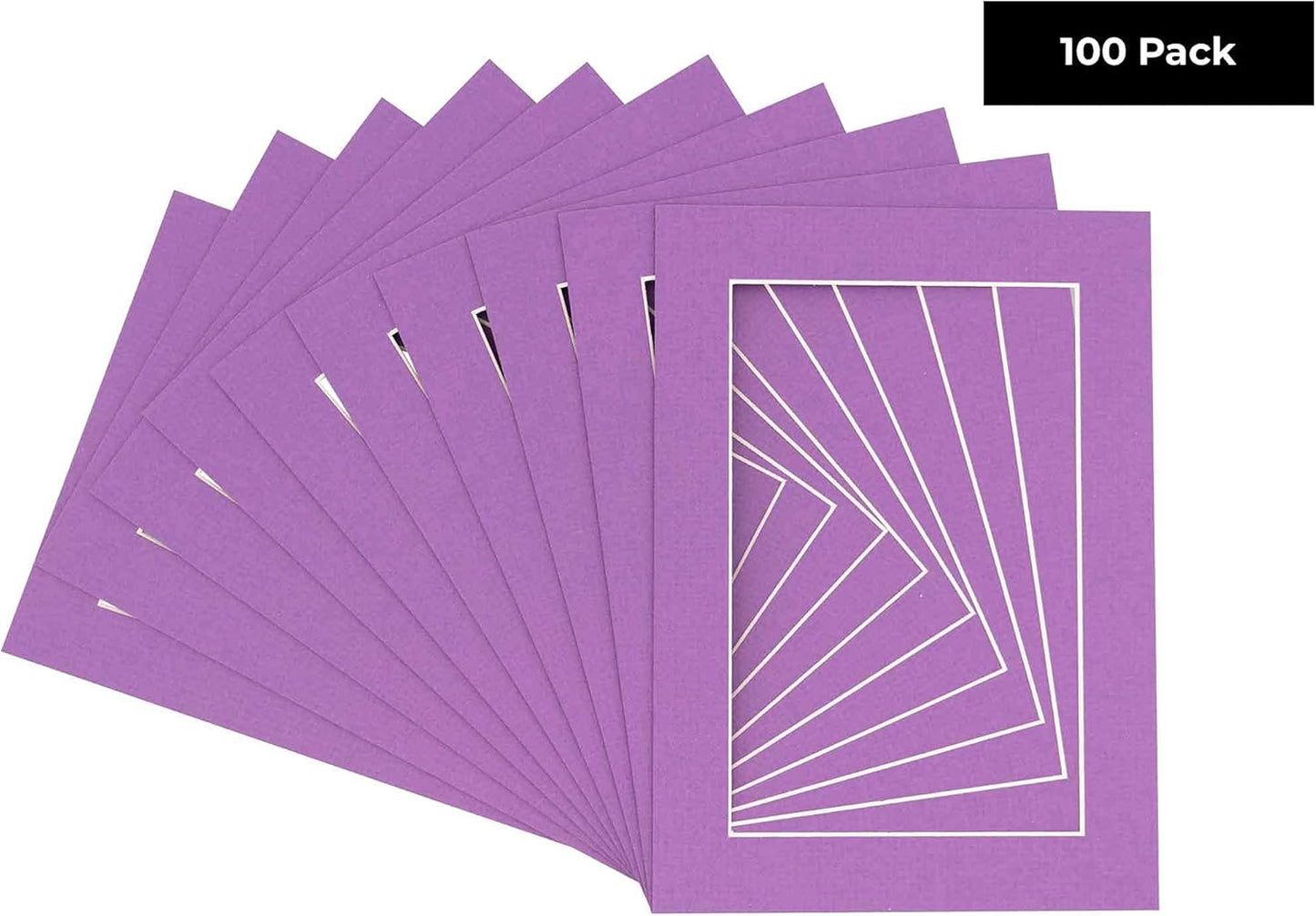 5x7 Mat for 8.5x11 Frame - Precut Mat Board Acid-Free Dark Purple 5x7 Photo Matte For a 8.5x11 Picture Frame, Premium Matboard for Family Photos, Show Kits, Art, Picture Framing, Pack of 100 Mats