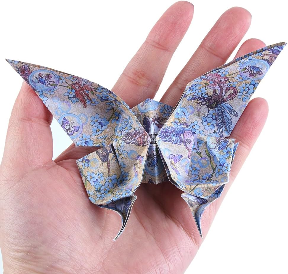 Origami Paper Kit 50 Sheets 70GSM 6 Inch Square Double Sided Color 50 Vivid Japanese Washi Chiyo Colors for Hand Crafts Origami Paper Arts Creativity.Flower Fairy