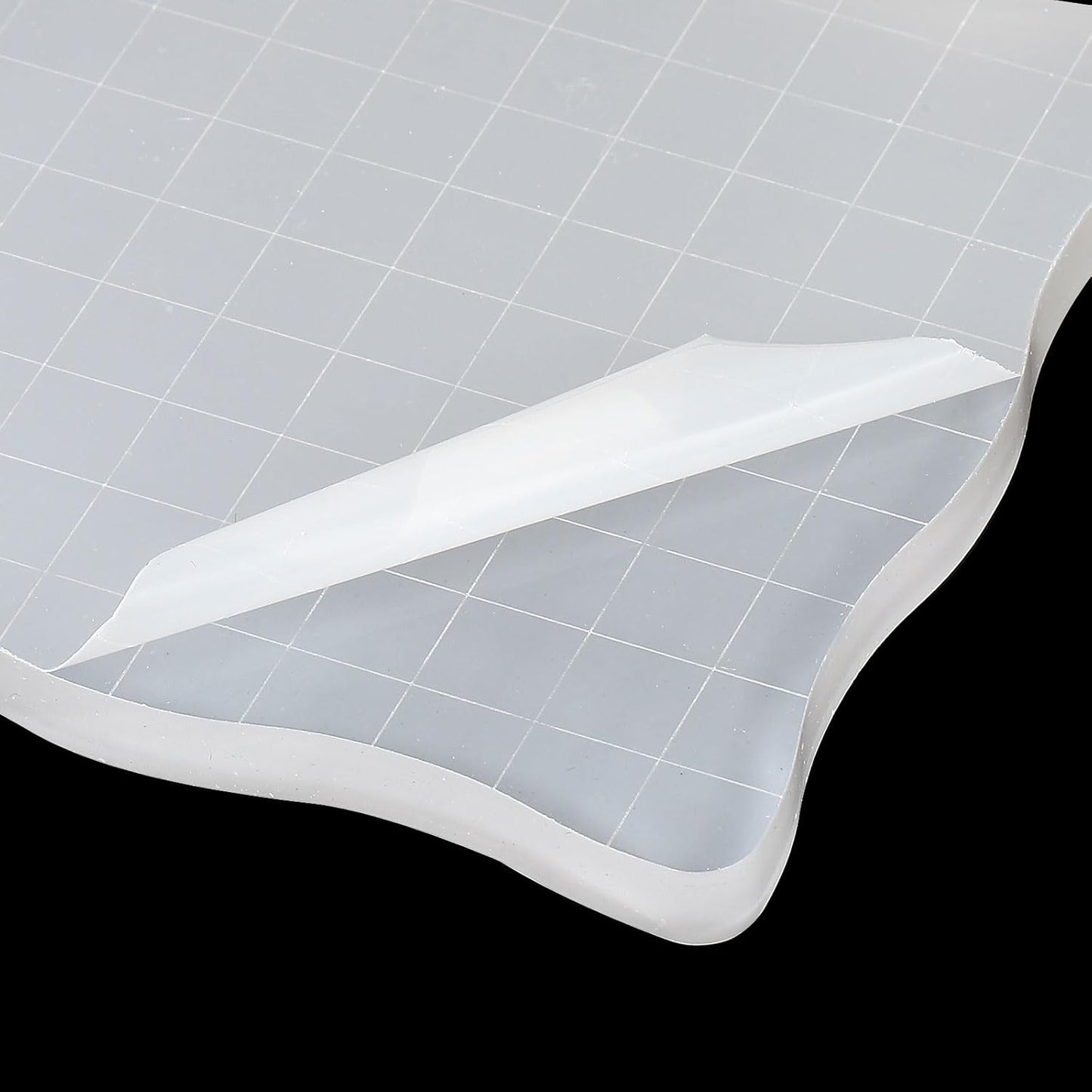 PATIKIL 4" x 4" Acrylic Stamp Block, 2 Pack Clear Stamping Block with Grid Lines Decorative Mounting Blocks Wave for Scrapbooking DIY Crafts Card Making