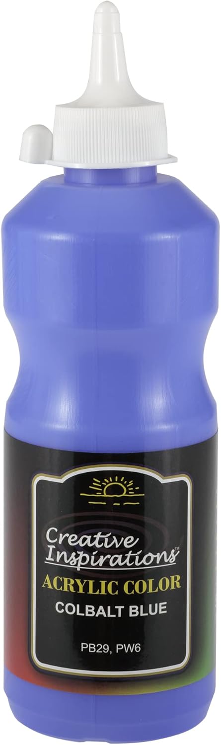 Creative Inspirations Acrylic Paint - Cobalt Blue - 500 mL Bottle - Smooth & Creamy Consistency, Vibrant Pigmentation, Great Coverage for Artists - Clean Up with Soap & Water