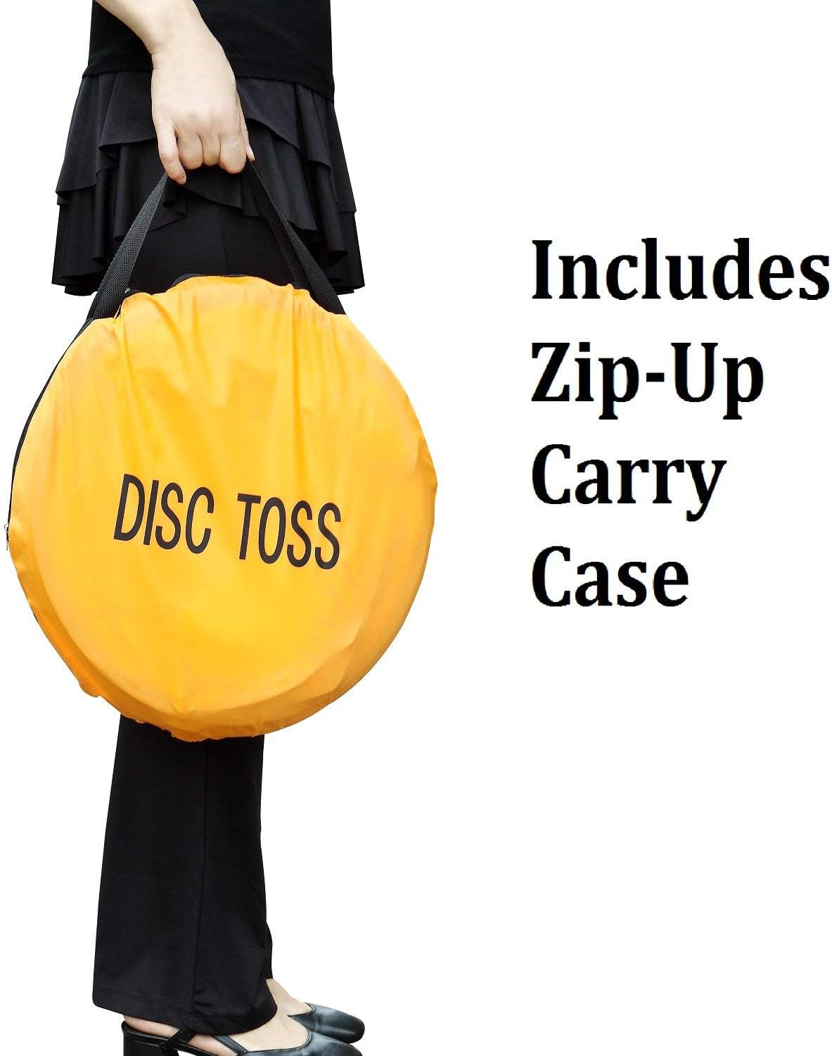 Folding Disc Toss Game Set - Flying Disc Toss Dunk Game Set - Includes 2 Disc Targets with Bean Bag & 2 Flying Discs & Carrying Case - Great for Backyard,BBQs,Tailgating