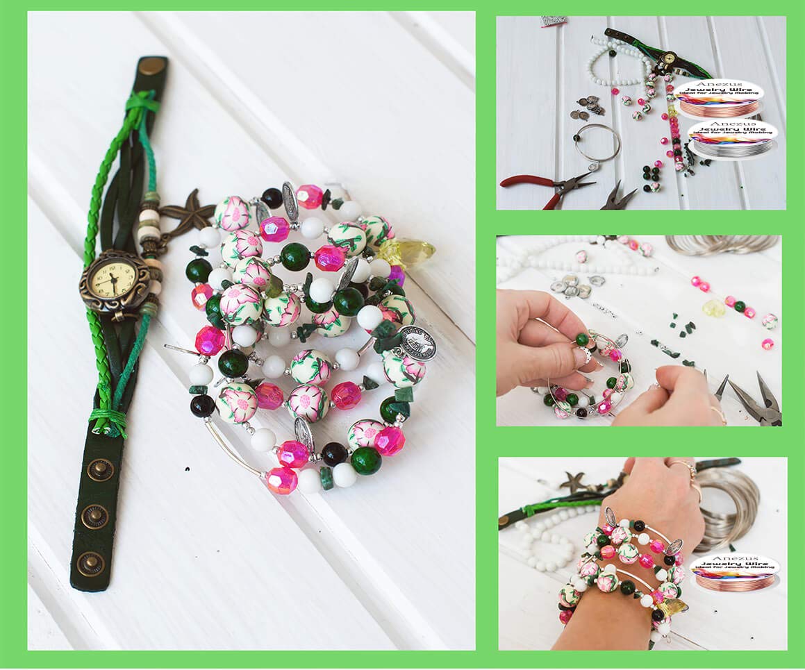 Anezus 12 Rolls Jewelry Wire Craft Wire Tarnish Resistant Beading Wire for Jewelry Making Supplies