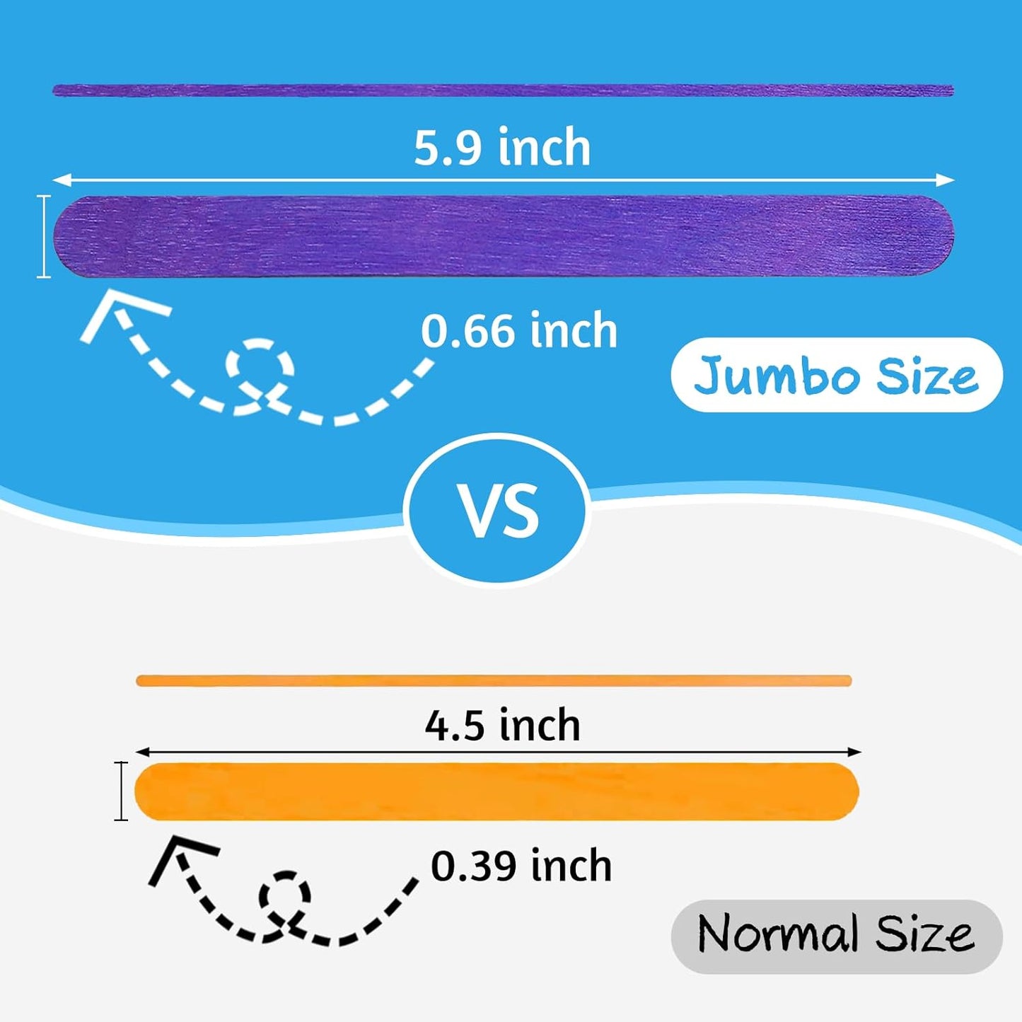 WISYOK 60 Pcs 6” Colored Jumbo Wooden Craft Sticks, Rainbow Wooden Popsicle Sticks, Wide Lollipop Sticks, Treat Sticks Ice Pop Sticks fir Creative Designs or Home Art Projects