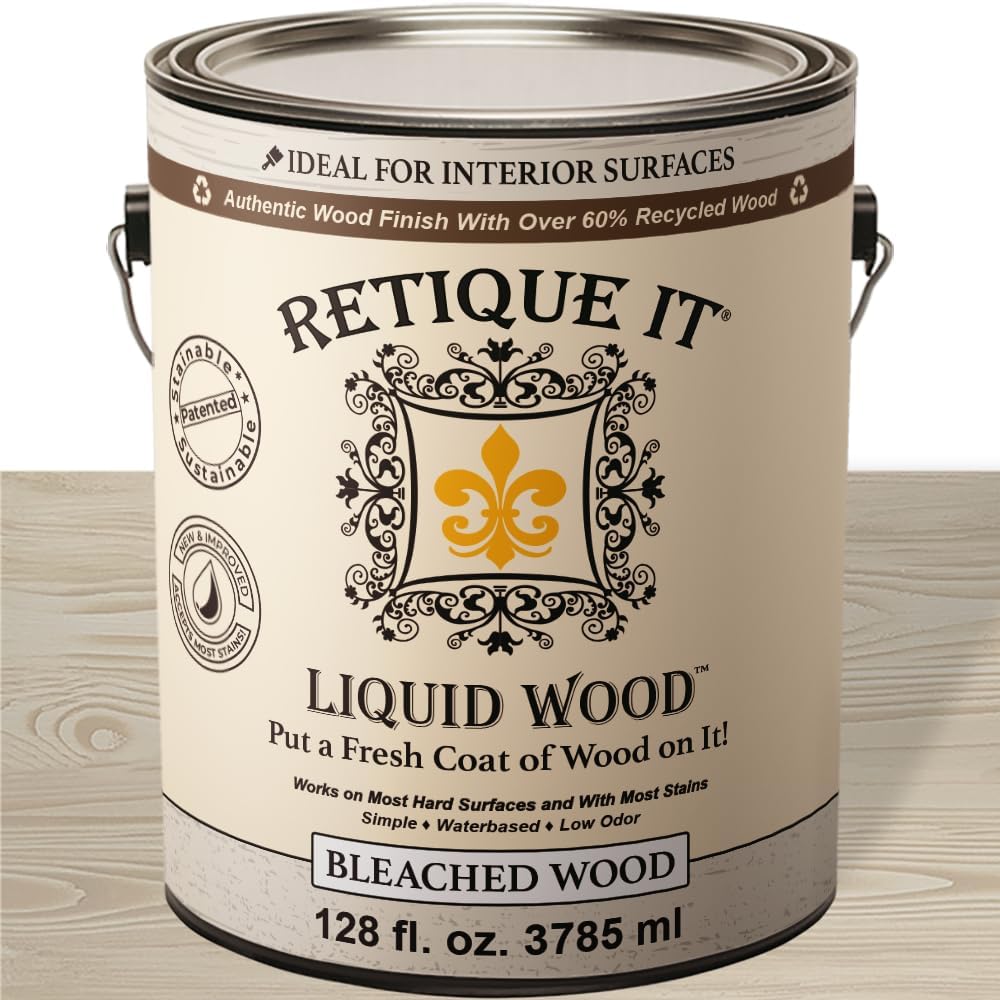 Retique It New and Improved Formula Liquid Wood Coatings - Stainable Primer - Paint It Then Stain it (Bleached Wood, X-Large)