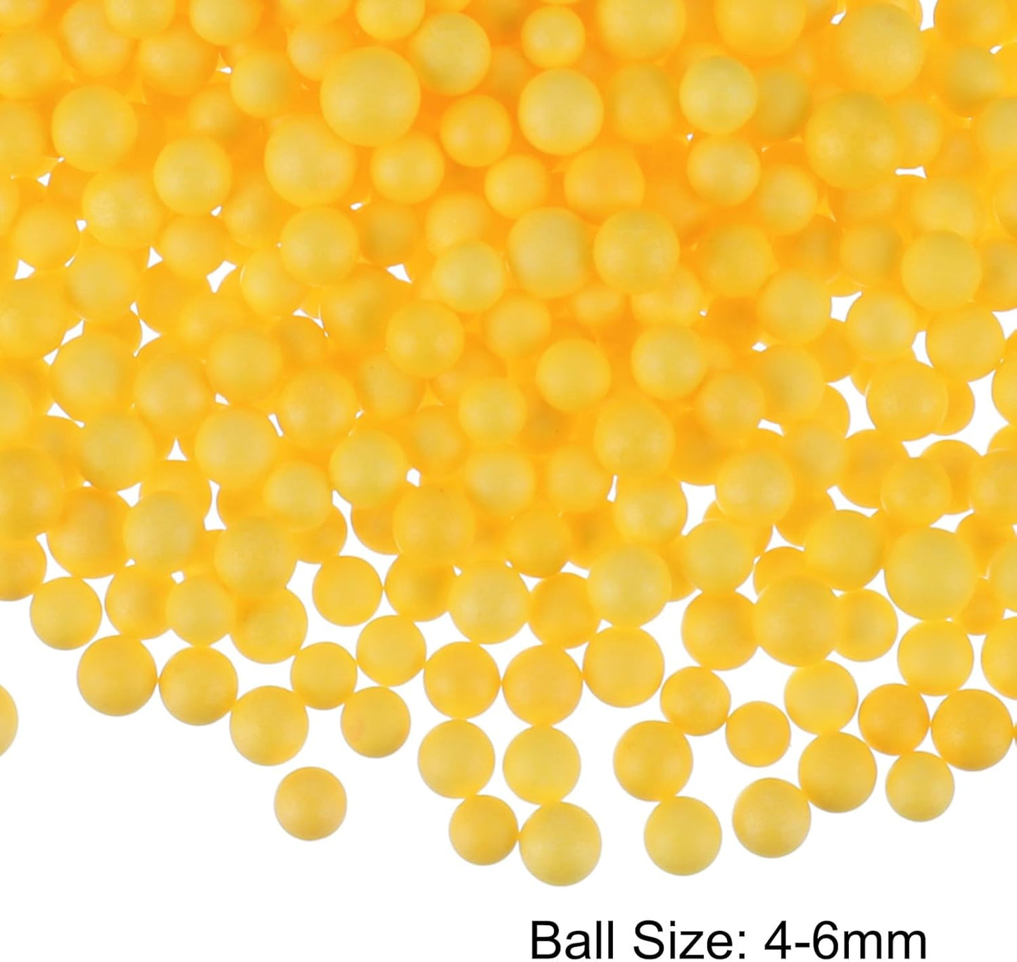 MECCANIXITY Foam Beads Foam Balls 4-6mm for Wedding and Party Decorations, Tiny Packing Balls, Arts DIY Crafts Supplies (Dark Yellow,1 Pack Approx 5000pcs)