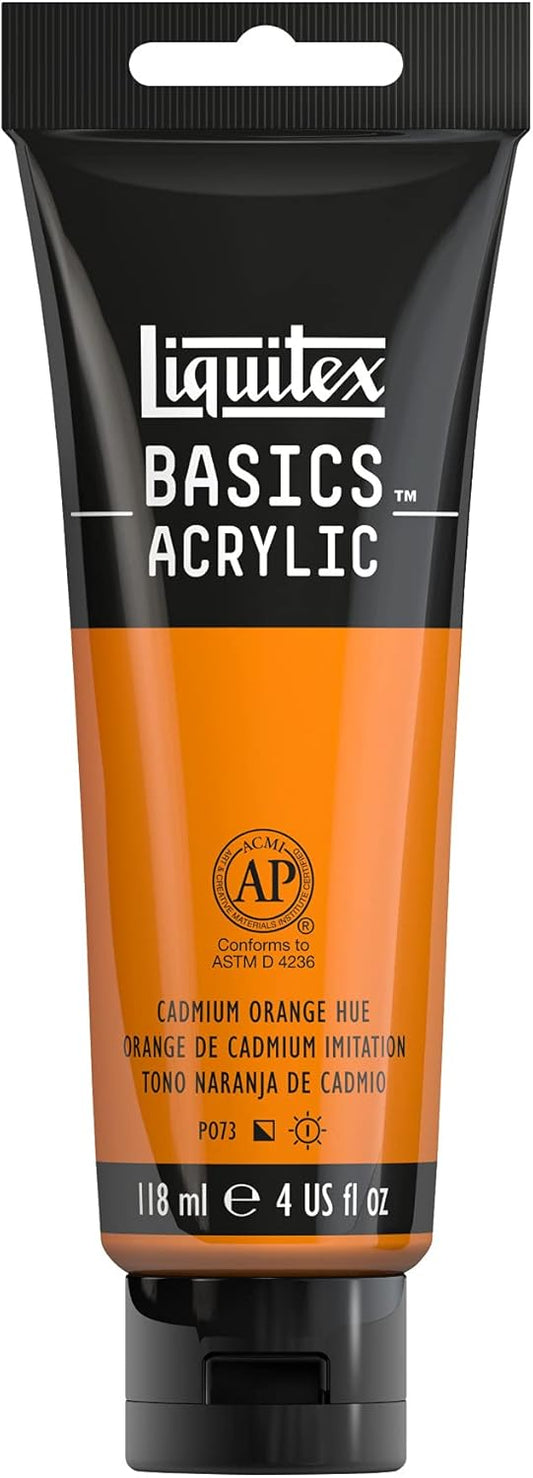 Liquitex BASICS Acrylic Paint, 118ml (4-oz) Tube, Cadmium Orange Hue