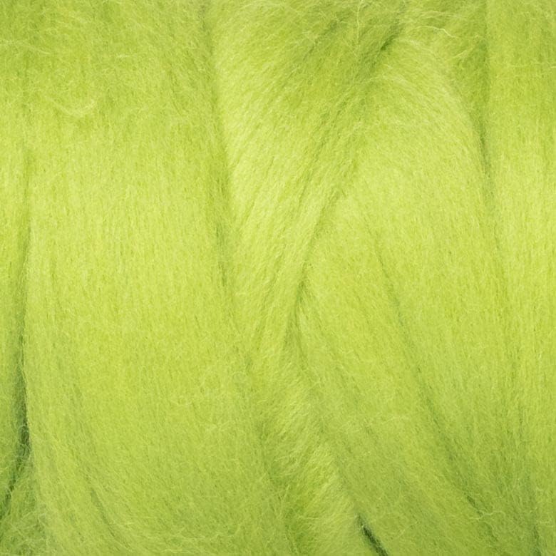 Kondoos Colored Natural Wool roving, 1 lb. Best Wool for Needle Felting, Wet Felting, handcrafts and Spinning. (Green Apple, 1 lb)