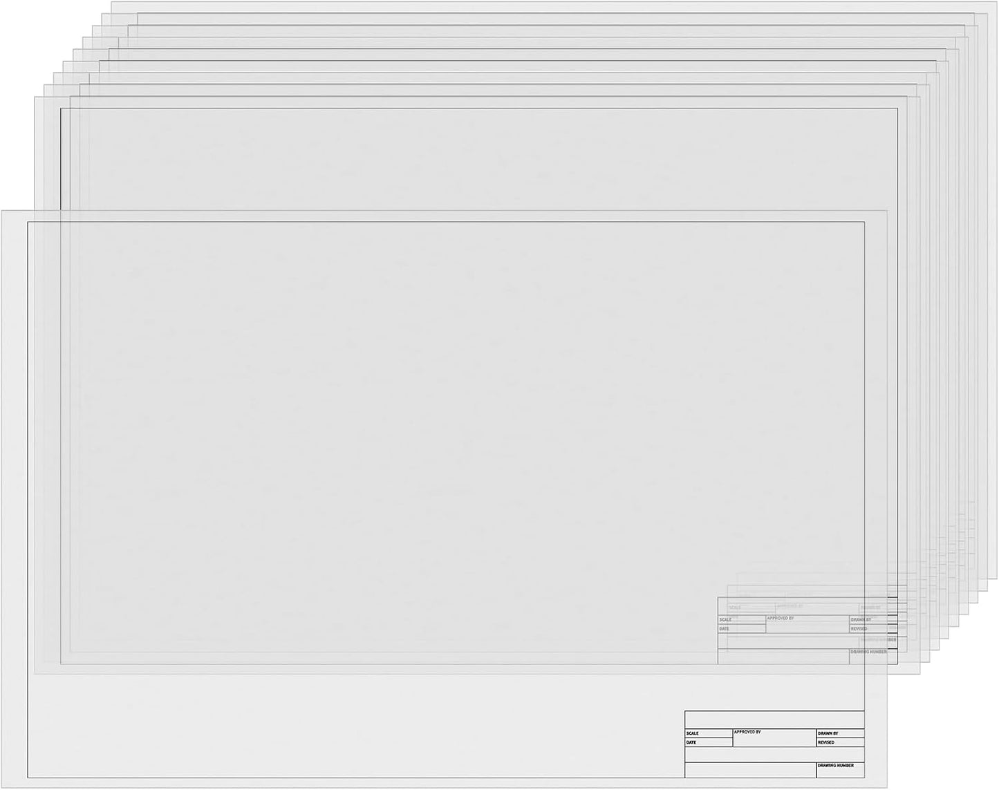 Tatuo 15 Sheets Architectural Vellum Paper 24 x 36 Inch Drafting Vellum Tracing Sheets White Semi Translucent Drafting Paper Rag with Border and Title Block for Drawing Sketching Architecture Building