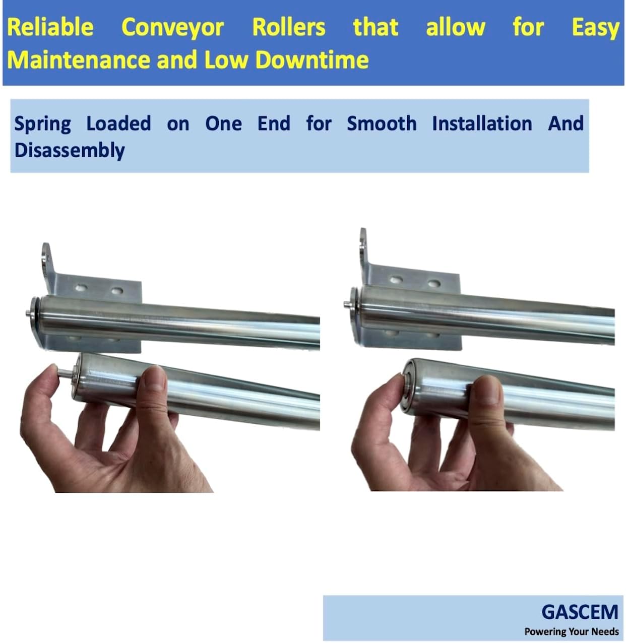 Long Roller with Bracket Set | 16" Length, 1.5" Diameter | Galvanized Steel | Versatile Support for Roller Stands, Woodworking, and Conveyors | Pack of 2