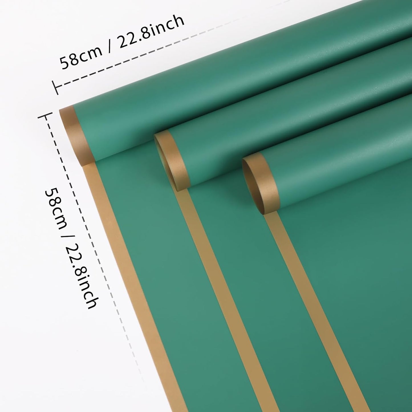 FUHITIM 20 Sheets Flower Wrapping Paper - Waterproof Floral Bouquet Packaging Paper for DIY Crafts，Florist Supplies Packaging Paper for Wedding Birthday Gift(Emerald Green)