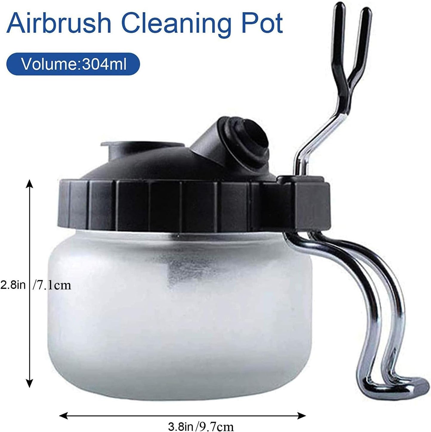 Multi-Purpose Airbrush Cleaner Cleaning Pot Strong Glass Filters Cleaner Airbrush and Airbrush Holder,Airbrush Cleaning Pot Strong Glass Jar Bottles Kit with Airbrush Holder Station