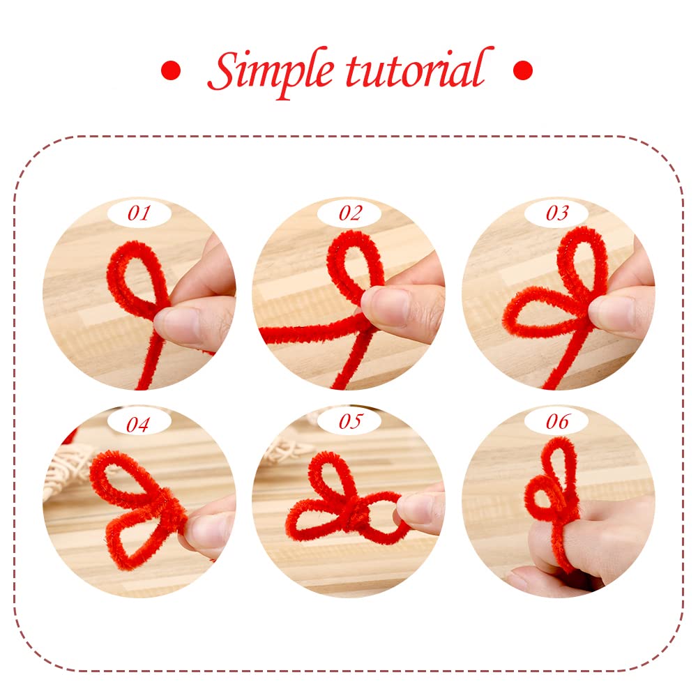 200 PCS Pipe Cleaners, Christmas Craft Pipe Cleaners, Pipe Cleaners Chenille Stems, Pipe Cleaners Bulk, Art Pipe Cleaners for Creative Christmas Decoration Supplies (Red+Green+White)