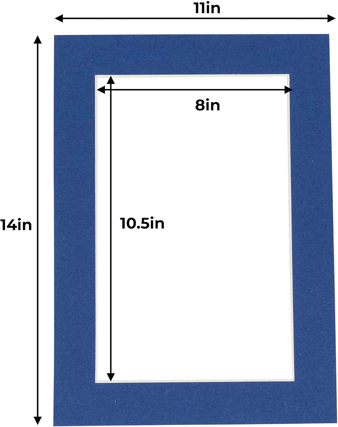 11x14 Mat for 8.5x11 Photo - Precut Bottle Blue Picture Matboard for Frames Measuring 11 x 14 Inches - Bevel Cut to Display Art 8.5 x 11 Inches - Acid Free ONE MAT with Backing Board & Clear Bag