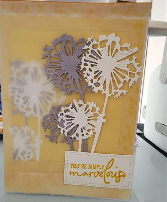 Lapoo Flowers Metal Cutting Die for Scrapbooking - Durable, Cut Stencils for DIY Scrapbook Photo Album Decorative Paper Card, Card Making Supplies, Embossing (Blowball 2.9 x 2.3 in)