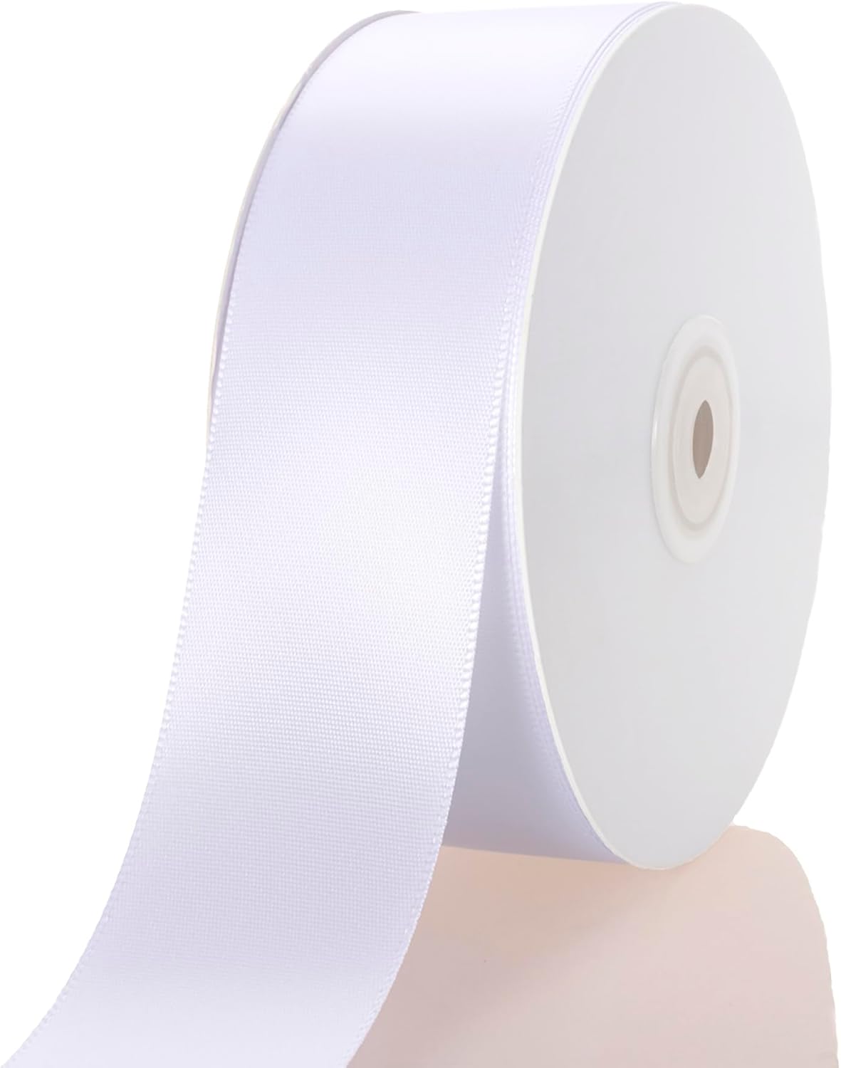 1-1/2 Inch White Ribbon, 50 Yards Craft Polyester Satin Ribbon Perfect for Gift Wrapping, Handmade Roses, Wedding Party Decorations and DIY Crafts