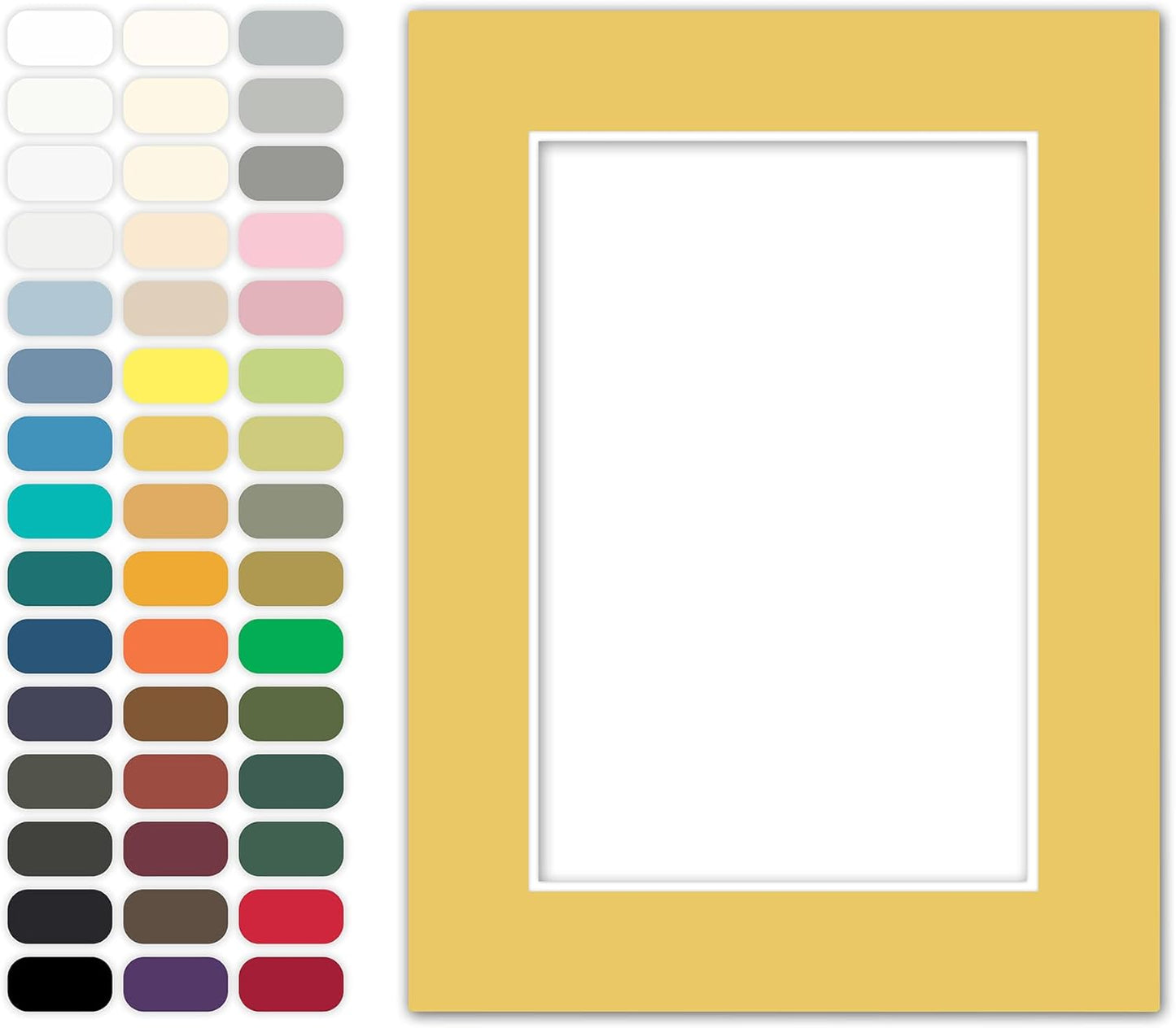 Poster Master Sunflower Matboard – 4-Ply Acid-Free Picture Mat Board with 45° Beveled Cut, Made in USA, Custom Cut to Any Size, 1/16" Thickness for Framing & Displays